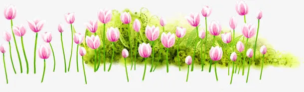 唯美粉色春天花朵免抠