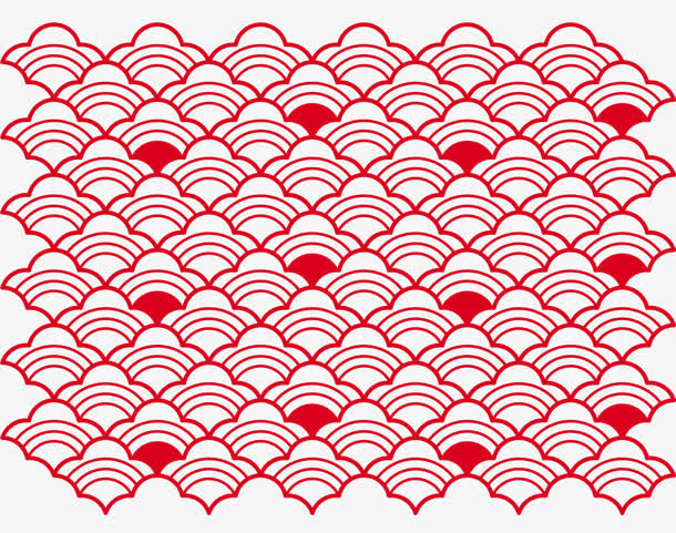 红色喜庆中国风祥云底纹免抠
