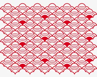 红色喜庆中国风祥云底纹免抠