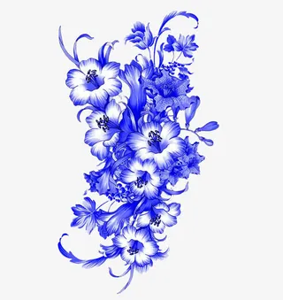 青花瓷花纹免抠