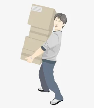 卡通送货人物免抠