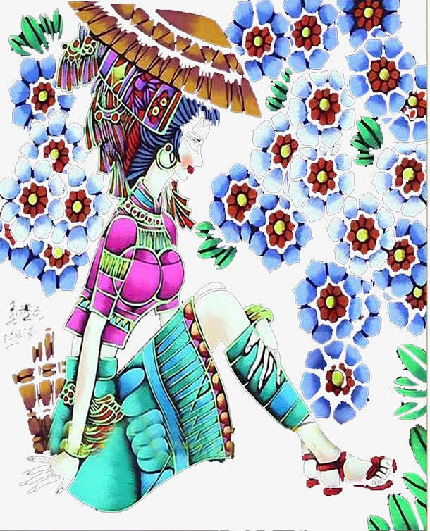 民族女孩免抠