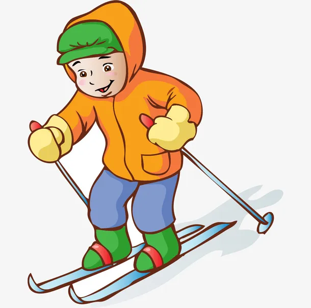 冬季滑雪男孩免抠