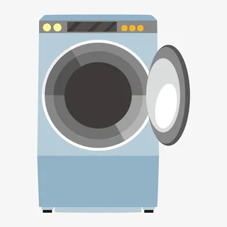 卡通手绘全自动洗衣机免抠