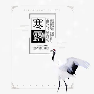 寒露海报标题免抠