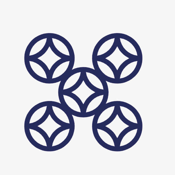 蓝色圆圈底纹免抠