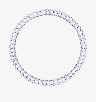 实拍圆形银链条免抠