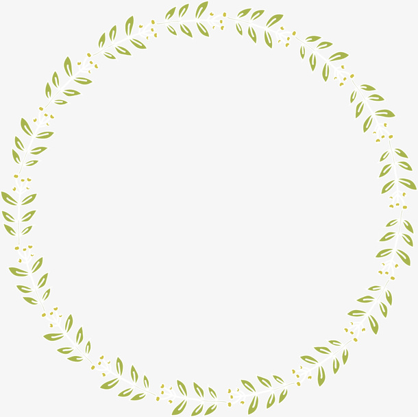 绿色清新春季草环免抠