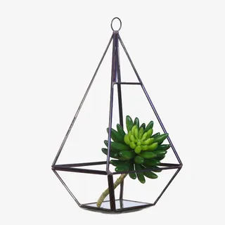 几何玻璃罩摆件免抠