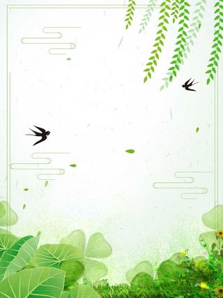 24节气立春白色小清新春芽背景高清