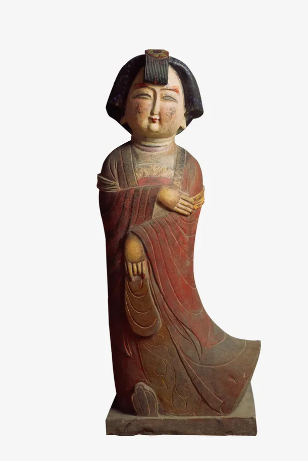 实物唐代仕女塑像免抠