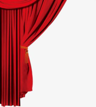 红色幕布样式招聘海报免抠