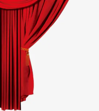 红色幕布样式招聘海报免抠