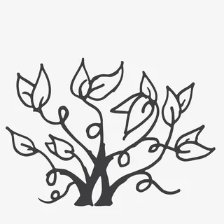 可爱小清新装饰海报装饰黑白植物免抠