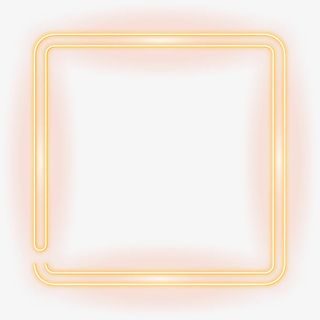 橙色霓虹框灯装饰免抠