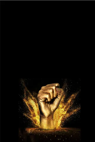 金色大手 黑色背景免抠节日其他节日元素