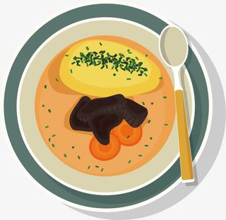 木耳萝卜汤矢量图免抠