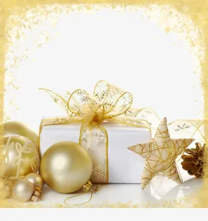 金色圣诞装饰元素免抠