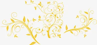 卡通手绘树枝花纹免抠