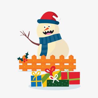 矢量圣诞雪人免抠