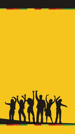 文艺简约清新黄色剪影H5背景高清