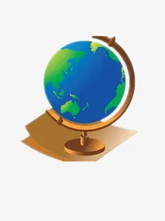 蓝色地球仪免抠