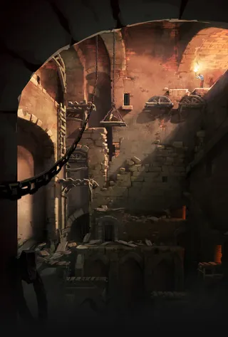 城堡地牢场景插画免抠