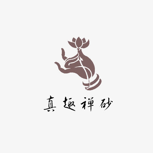 佛教真趣禅砂LOGO手持莲花免抠