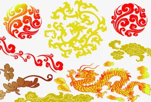 手绘底纹图片祥云图片免抠