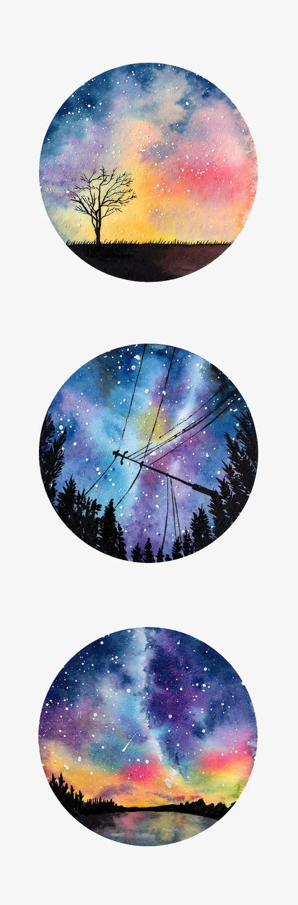圆镜星空免抠