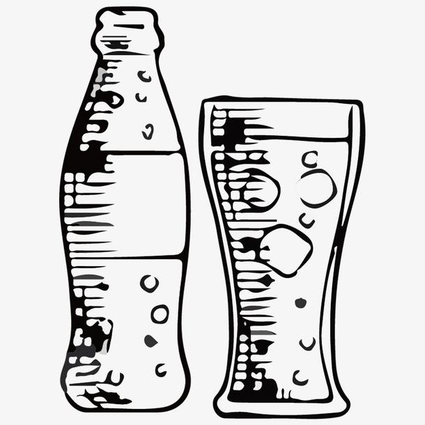 冰爽汽水饮料简笔画免抠png免抠