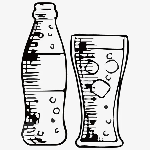 冰爽汽水饮料简笔画免抠png免抠