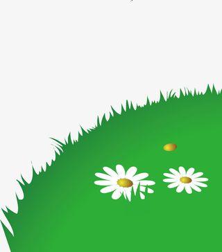 矢量卡通春天花草地素材免抠