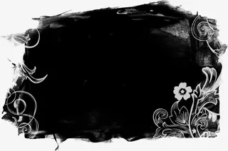 水墨造型边框免抠
