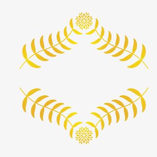 唯美花纹金色边框素材免抠