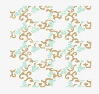 绿色中国风花边边框纹理免抠