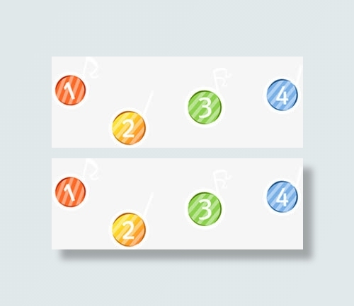 春天彩色条纹圆形标签免抠