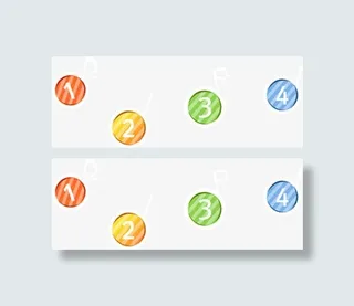 春天彩色条纹圆形标签免抠