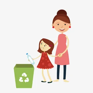 爱护环境教育插画免抠