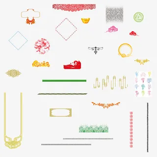中国风图片 传统装饰花纹花边免抠