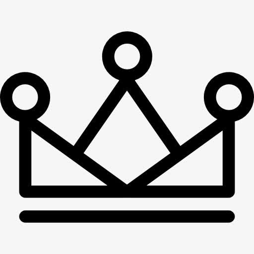 皇冠三角形与圆的轮廓图标免抠