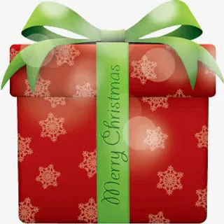 雪花形状合成质感红色的礼盒包装免抠