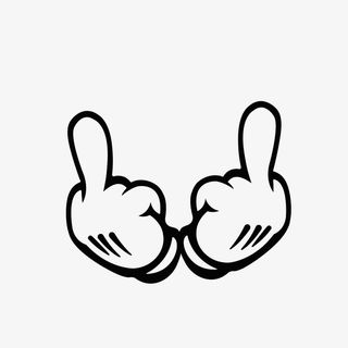 简笔手绘双手做鄙视手势素材免抠