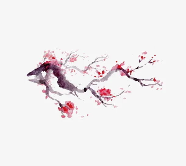 春暖花开桃花花枝免抠