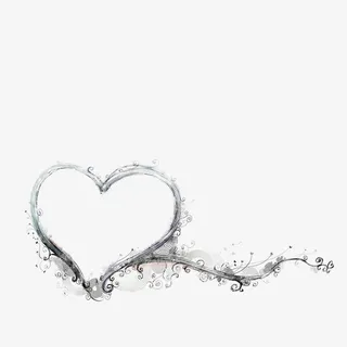 手绘心形图案免抠