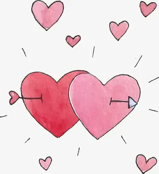 情人节中箭的爱心免抠