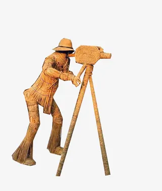 照相的稻草人免抠