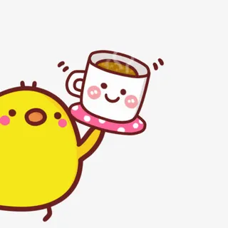 卡通黄色小鸡服务员免抠