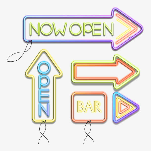 霓虹灯箭头设计免抠