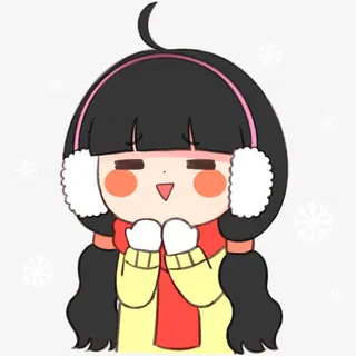 卡通冬装小女孩免抠